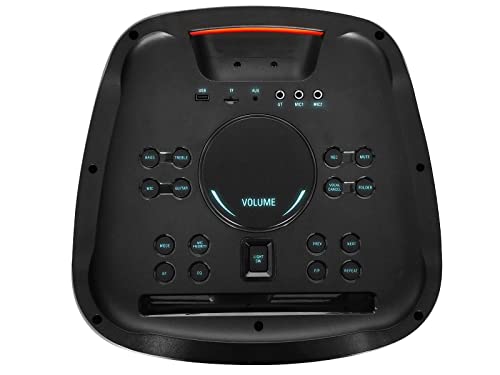 WeGeek Trevi XFEST XF 4100 Pro - Altavoz Amplificado de 300 W, Bluetooth, USB, AUX-IN, TWS, Luces de Efecto Llama de Fuego, Llama, Discolight