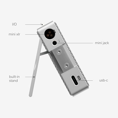 Teenage Engineering CM-15 Micrófono de Condensador de Estudio Portátil, Carga USB-C, Batería de 10 Horas, Salida de Línea Mini Jack de 3,5 mm, Alimentación Fantasma de 48V, Interruptor de Ganancia