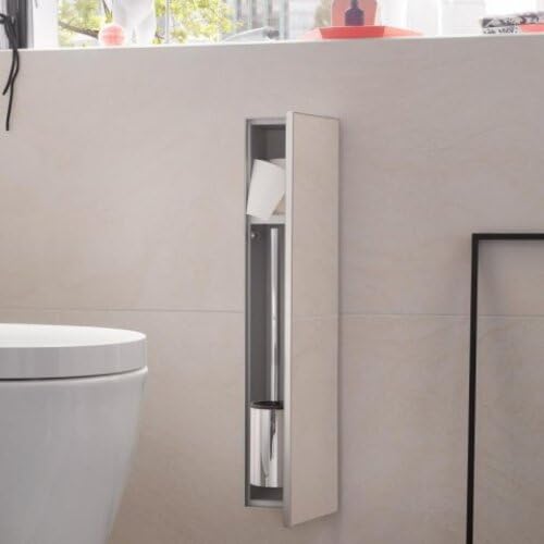 Emco asis Plus-Módulo de Inodoro Empotrado, 658 mm, Tope de Puerta Derecha, Aluminio, Papel Lateral