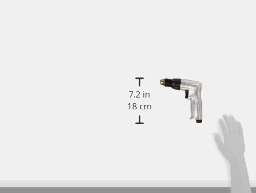 Ingersoll Rand Taladro Neumático 7802RA de 3/8” y 10mm – Con Portabrocas Estándar, Extra Potente, Compacto y Eficiente, con Empuñadora de Pistola para Trabajos Pesados