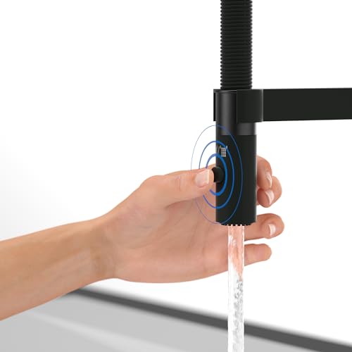 Villeroy & Boch Steel Expert Compact Window - Grifo de cocina (alta presión, montaje en ventana, ahorro de agua, altura de caño 147 mm), color negro mate