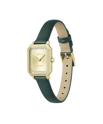 Lacoste Reloj De Movimiento De Cuarzo De Dos Manecillas para Mujer Colección Parisienne con Correa de Cuero Verde - 2001442