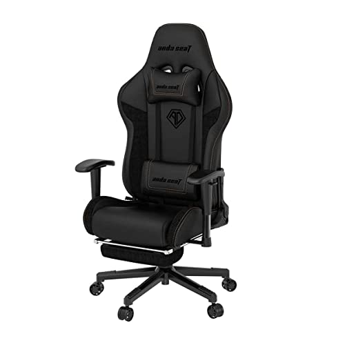 Anda Seat Jungle 2 Pro Escritorio ergonómica de Piel con Cuello y Respaldo Lumbar, Asiento, sillas de Juego para Adultos y Adolescentes, Medium, Negro