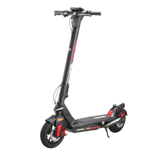 Ducati Carreras E-Scooter Pro-III R, Patinete eléctrico con Flechas direccionales integradas, Ruedas Pirelli 10, autonomía 50 km, Motor 350 W, batería 468 WH, Doble Freno de Disco