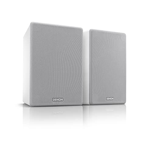 Denon SCN10 Altavoces HiFi bidireccionales para sistema de sonido TV, 2x 65W, compatible con receptores y amplificadores, diseño elegante - blanco, SCN10WTEM