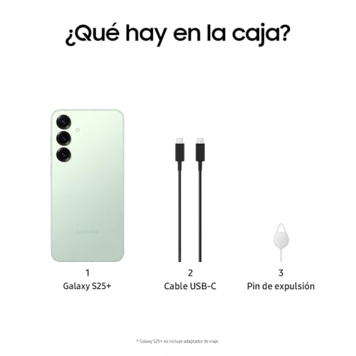 Samsung Galaxy S25+ 256GB Teléfono Móvil con IA, Galaxy AI, 12GB RAM, Cámara 50MP, Dual SIM, IP68, Garantía del Fabricante 3 Años + 1 Año Extra, Color Menta (Versión Española)