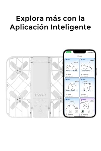 HOVERAir X1 Dron con Cámara, Drone de Bolsillo con Video HDR, Despegue de la Palma, Rutas de Vuelo Inteligentes, Modo Sígueme, Mini Dron con Control Manos Libres, Blanco (Combo)