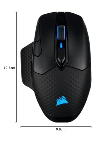 Corsair DARK CORE RGB PRO Ratón Inalámbrico FPS/MOBA para Juegos - 18.000 PPP - 8 Botones Programables - Inalámbrico Sub-1ms - Compatible con iCUE - PC, Mac, PS5, PS4, Xbox - Negro