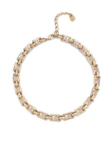 UNO de 50 Collar bañado en oro 18K con eslabones rectangulares