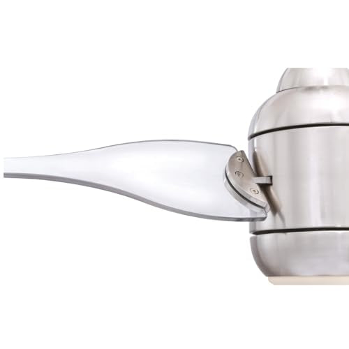 Westinghouse iluminación 72258 Ventilador de techo con luz LED y control remoto de estilo contemporáneo Josef, 122 cm, acabado en níquel cepillado, vidrio opalino esmerilado, motor de CC