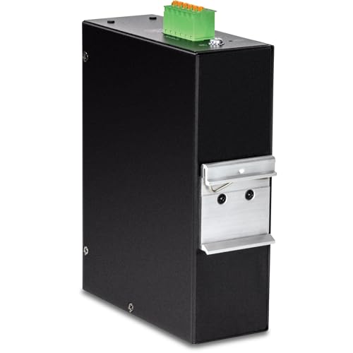 TRENDnet Interruptor de riel DIN gestionado Gigabit L2 Industrial de 16 Puertos, 16 Puertos Gigabit, Interruptor de Capa de Temperatura Ancha 2, Capacidad de conmutación de 32 Gbps, Negro, TI-G160i-M