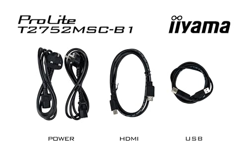iiyama T2752MSC-B1 27" Bonded PCAP 10P Táctil, 1920x1080, Panel IPS, Flat Bezel Free Glass Front, HDMI, Displayport, 360cd/m² ( Táctil), USB Hub 2x 3.2, Altavoces