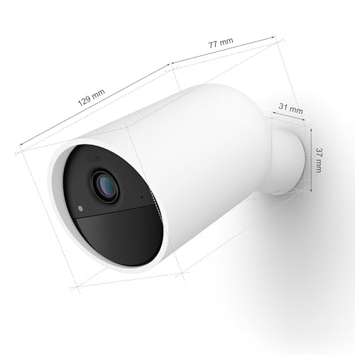 Philips Hue Secure - Cámara de Video Vigilancia Inteligente para Exteriores/Interiores, inalámbrica (Color Blanco), Full HD Video, fácil de Instalar, Control de Vigilancia y Luz con Solo una App