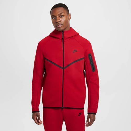Nike Tech Sudadera con Capucha Windrunner con Cremallera Completa - Hombre, Gym Red/Black, HV0949-687, S