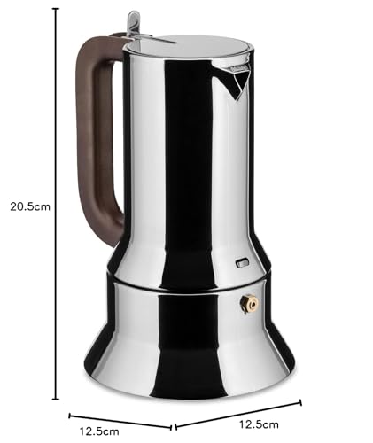 ALESSI 9090/6 - Cafetera italiana de acero inoxidable brillo 18/10 con base magnética