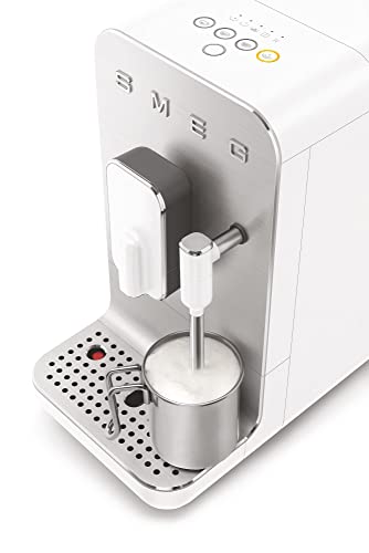 Smeg BCC02WHMEU Cafetera automática compacta con función de vapor, color blanco