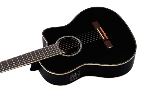 Ortega Classical Guitar Family Series Pro 44 Incluye funda BK Negro RCE141BK