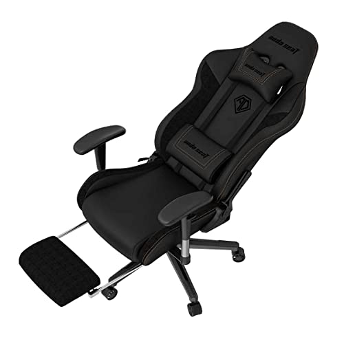 Anda Seat Jungle 2 Pro Escritorio ergonómica de Piel con Cuello y Respaldo Lumbar, Asiento, sillas de Juego para Adultos y Adolescentes, Medium, Negro