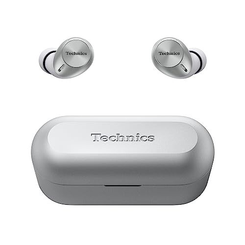 Technics EAH-AZ40M2ES Auriculares Inalámbricos con Cancelación De Ruido, Bluetooth Multipunto 3 Dispositivos, Cómodos Intraurales, Micrófono Integrado, Ajuste personalizable, Plata