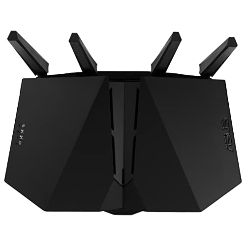ASUS RT-AX82U V2, Router Gaming AX5400 WiFi 6 extensible de dos bandas, puerto para juegos, modo Mobile Game, Aura RGB, compatible con PS5, seguridad de red, Instant Guard, VPN, compatible con AiMesh