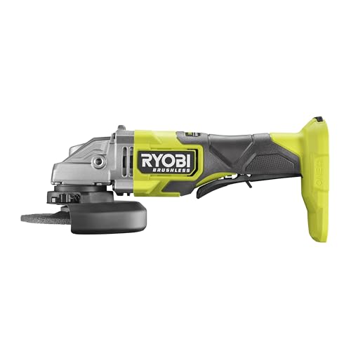 RYOBI - Amoladora angular de 2000 W diam. 230 mm - 6600 rpm - Mango trasero orientable 180° - Soft Start - Viene con 1 disco para desbarbar metal diam. 230 mm y 1 llave de servicio - EAG2000-G