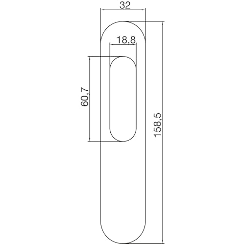 MARCHESI Tirador de puerta corredera de acero inoxidable negro mate