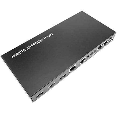 BeMatik - Extensor HDMI UltraHD 4K 2K FullHD 1080p Cat.5e Cat.6 HDBaseT HDBT 100m - Transmisor 2 Puertos (HB045)