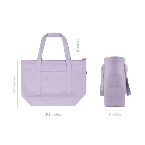 Ecoright Große Canvas Tote Bag Für Frauen Mit Reißverschluss & Innentasche, 100% Bio-baumwolle Reisenthel Shopper