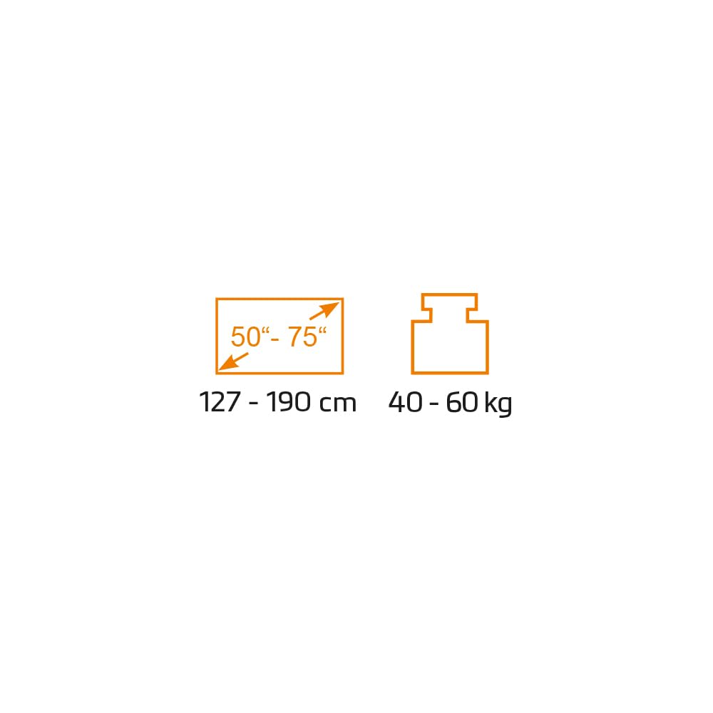 my wall HP34-1L - Soporte Interactivo para Pizarra Blanca y TV (para Pantallas de 50"-75", soporta hasta 60 kg, Ajuste de Altura sin Niveles, diseño Plano, con Sistema de muelles)