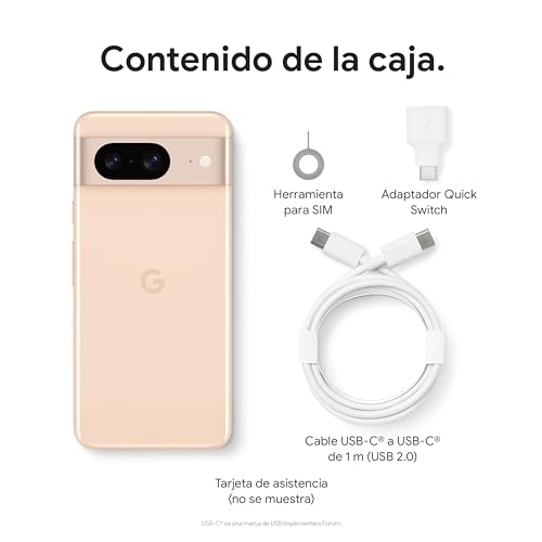Google Pixel 8 - Smartphone Android libre con Cámara Pixel avanzada, batería con autonomía de 24 horas y potentes funciones de seguridad - Rosa, 128GB