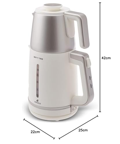 Karaca Berry Tea Xl Cay Maker Mulberry 1700 W con tetera de acero y hervidor Mulberry Hervidor de té, Tetera tradicional turca