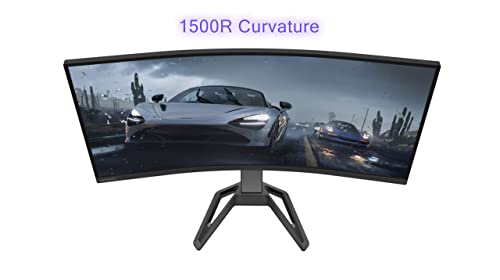 Lenovo G34w-30 - Monitor Gaming Curvo con EyeSafe, 34'' UWQHD (VA, 170Hz (OD), 0.5ms MPRT, HDMI+DP, Cable DP, FreeSync, Altavoces) Ajuste de inclinación/altura - Negro