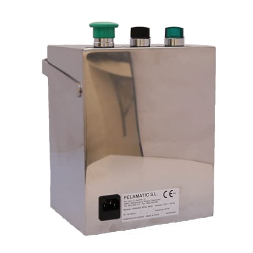 Pelamatic - Peladora Eléctrica de Frutas y Verduras para Hostelería y Catering | Acero Inoxidable Alimentario | Versátil para Frutas Esféricas y Ovaladas 45-130mm | Limpieza Rápida, Acero,