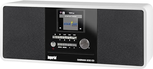 Imperial DABMAN i200 CD Digital 20W Negro, Blanco - Radio CD (Digital, DAB+,FM,UKW, Jugador, CD, 20 W, 7,62 cm (3"))