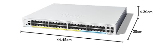 Switch gestionado Cisco Catalyst 1300-48MGP-4X, 32 Puertos GE, 16 Puertos 2,5GE, PoE, 4x10GE SFP+, protección Limitada de por Vida (C1300-48MGP-4X)