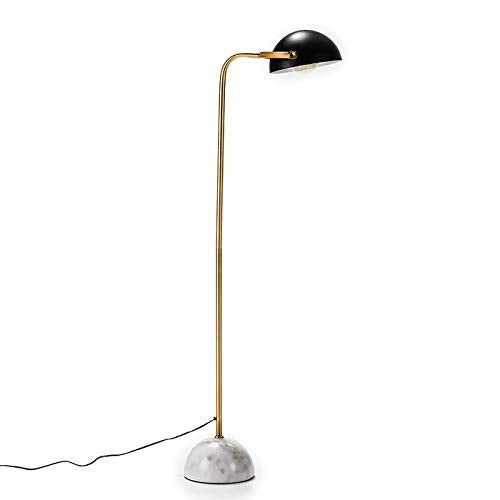LAMPARA DE PIE 32X38X145 MARMOL BLANCO/METAL DORADO/NEGRO SIN BOMBILLA