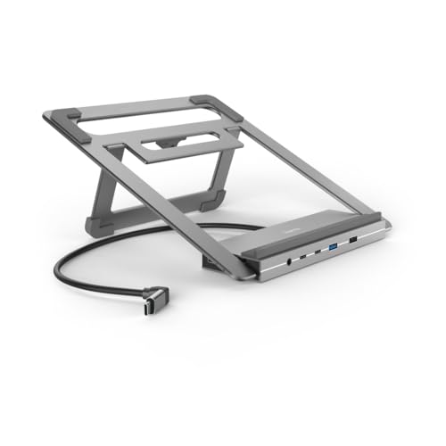 Hama | Docking Station USB-C 12 en 1 (12 Puertos, Max. Resolución: 4k, USB-A, USB-C, Ethernet, Audio 3.5mm) Gris