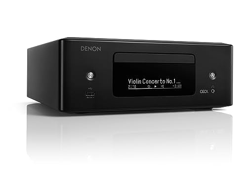 Denon RCD-N12DAB - Sistema Compacto con Amplificador HiFi, Reproductor de CD, transmisión de música, HEOS Multiroom, Bluetooth, Wi-Fi, AirPlay 2, Compatible con Alexa, 2 entradas de TV óptica, Radio