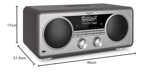 TechniSat DIGITRADIO 602 - Radio por Internet Estéreo (DAB, FM, Sistema 2.1 de 70 vatios con Subwoofer, CD, USB, Transmisión Bluetooth, AUX, WLAN, Despertador, Spotify, Control Remoto) Antracita