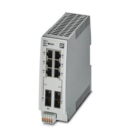PHOENIX CONTACT FL Switch 2206-2FX - Conmutador gestionado (6 Puertos RJ45, 10/100 Mbit/s, 2 SC-multimodo 100 Mbit/s, Clase de protección: IP20, PROFINET Conformance Class B)