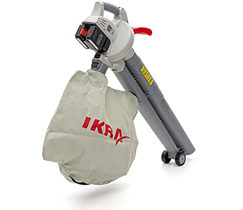 IKRA 3en1 Aspirador soplador triturador a batería ICBV 2/20, Incl. 2X batería y Doble Cargador rápido Gris