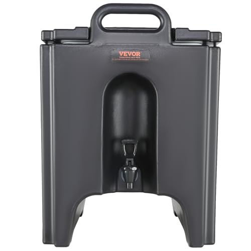 VEVOR Dispensador de Bebidas Aislado Dispensador de Agua Fría y Caliente No Eléctrico 37,6 L Almacenamiento de Alimentos de Acero Inoxidable Contenedor Aislado con Grifo Portátil para Camping Catering