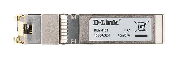 D-Link DEM-410T Red modulo transceptor Cobre 10000 Mbit/s SFP+ - Transceptor de Red (Cobre, 10000 Mbit/s, SFP+, 30 m, Plata)