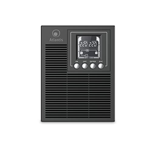 Atlantis A03-OP1002XLN Online 88% Quieter Server UPS Double Conversion Pure Sine Wave 1000VA 700W, Low Noise Fan Gelid 23,6 dBA, USB,2 Schuko + 1 IEC, 2x12V-9Ah