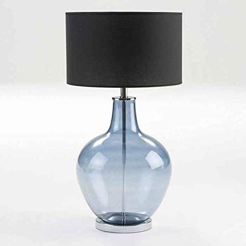 LAMPARA SOBREMESA 34X34X57 CRISTAL AZUL SIN PANTALLA
