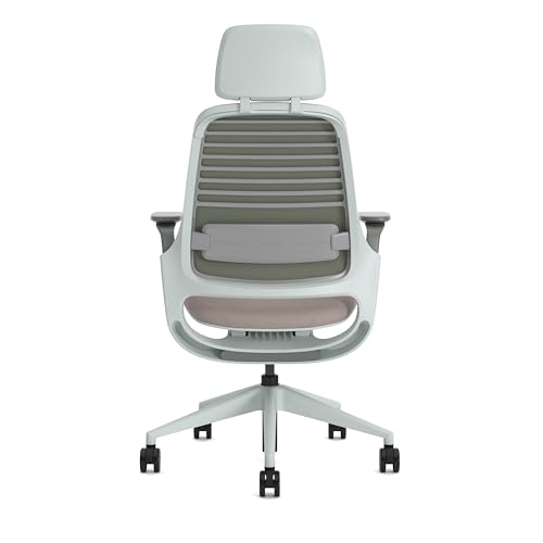 Steelcase Series 1, Silla de Oficina ergonómica con sujeción Lumbar, Brazos 4D y reposa Cabeza Regulables, Respaldo de Malla Malva Apagado
