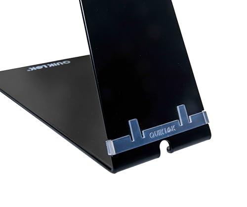 QUIK LOK - MIC/001 Base de micrófono de escritorio para micrófonos dinámicos e inalámbricos, diseño elegante y funcional, acabado negro mate, adaptador de 3/8" a 5/8" incluido