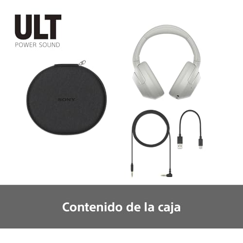Sony ULT Wear, Auriculares inalámbricos Bluetooth con ULT Power Sound, Ultimate Deep Bass, Noise Cancelling, Calidad de Llamada nítida, hasta 30H de autonomía de batería, iOS y Android, Blanco Marfil