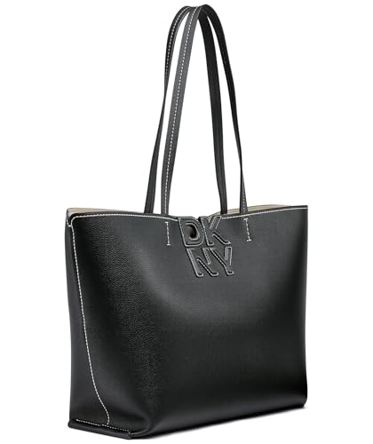 DKNY Nicole Tote, Muerto Mujeres, Negro y Gris Topo Claro, Talla única