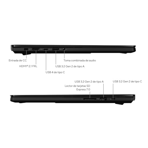 ASUS ProArt P16 OLED H7606WM-SC056W - Ordenador Portátil 16" WQUXGA (AMD Ryzen AI 9 HX 370, 32GB RAM, 1TB SSD, NVIDIA RTX 5060 8GB, Windows 11 Home) Negro Nano - Teclado QWERTY español